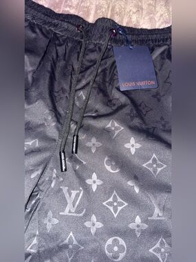 Louis Vuitton Black Monogram swim trunks